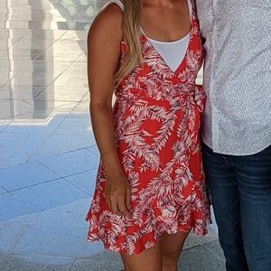 Tropical red sun dress